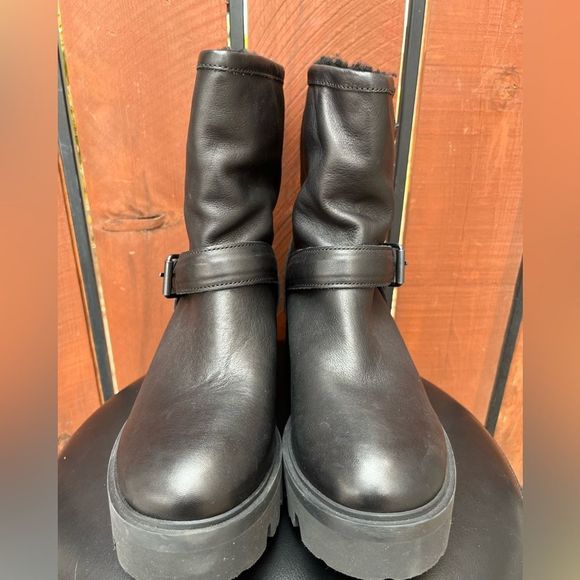 Ross & SNOW Lucky Leather Moto Boot Shearling size 9 - Picture 4 of 7